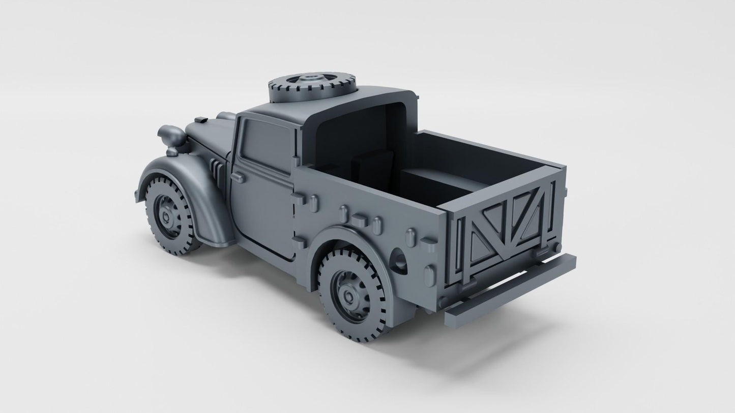 BA Battlegroup Austin Tilly Pick up open  (WW2 Commonwealth) 3D Printed Various Scales