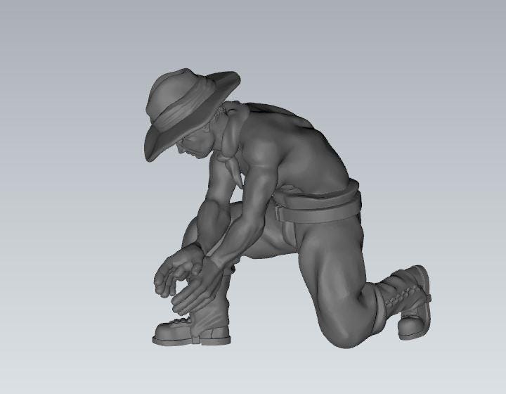 3D Printed Australian 3 inch Mortar and Crew - 1:56 Scale Miniatures