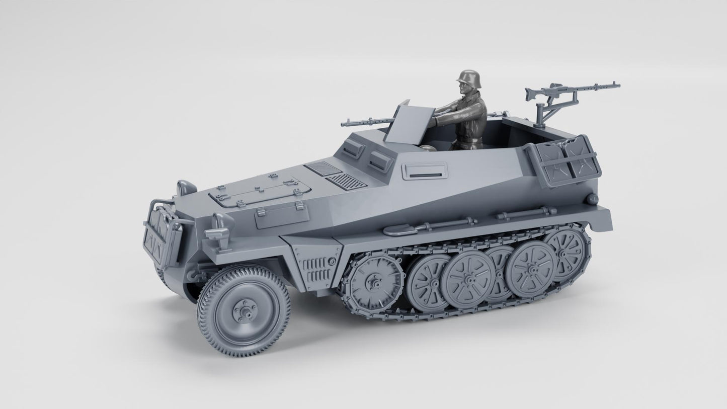 3D Printed WWII Sd.Kfz.250-1 Model - 28mm Tabletop Wargaming