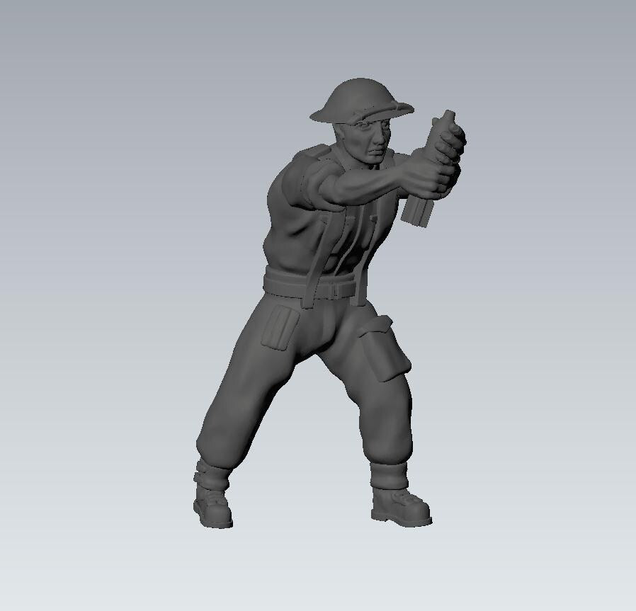 3D Printed British Mortar & Crew Miniature - 1:56 Scale