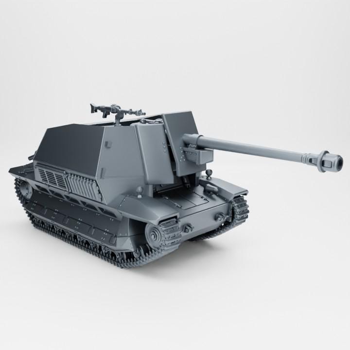 Pak 40 auf Panzerkampfwagen 737 FCM, 3D Printed WW2 Miniature (1:56 Scale)