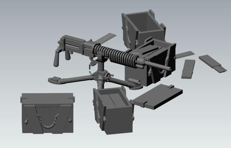 3D Printed Imperial Japan SNLF MMG Type 92 Miniature - 1:56 Scale