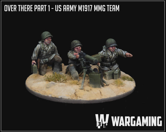 M1917 MMG Team | 28mm WW2 USA Infantry, 3D Printed Miniatures