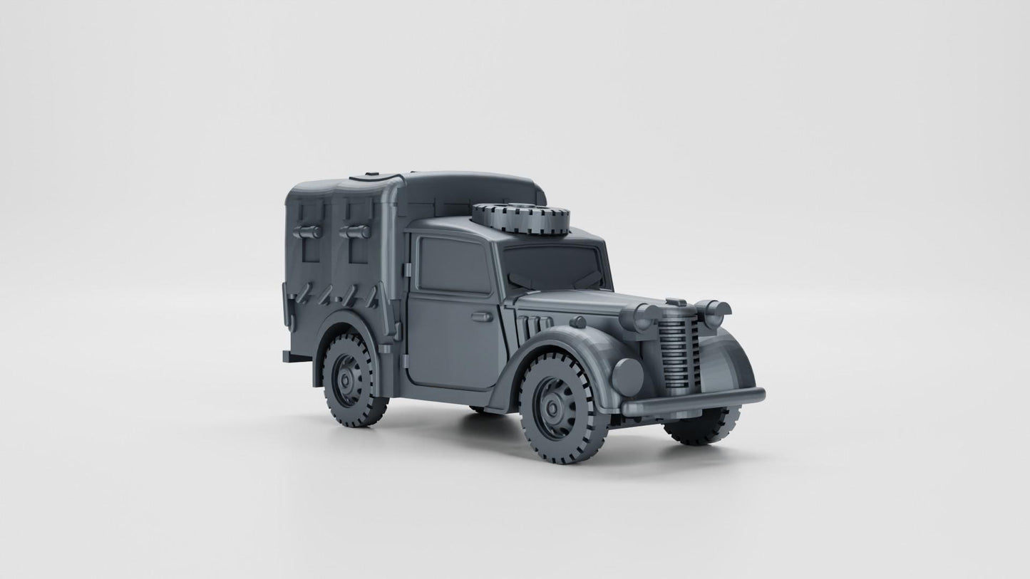 BA Battlegroup Austin Tilly Pick Up (WW2 Commonwealth) 3D Printed Various Scales