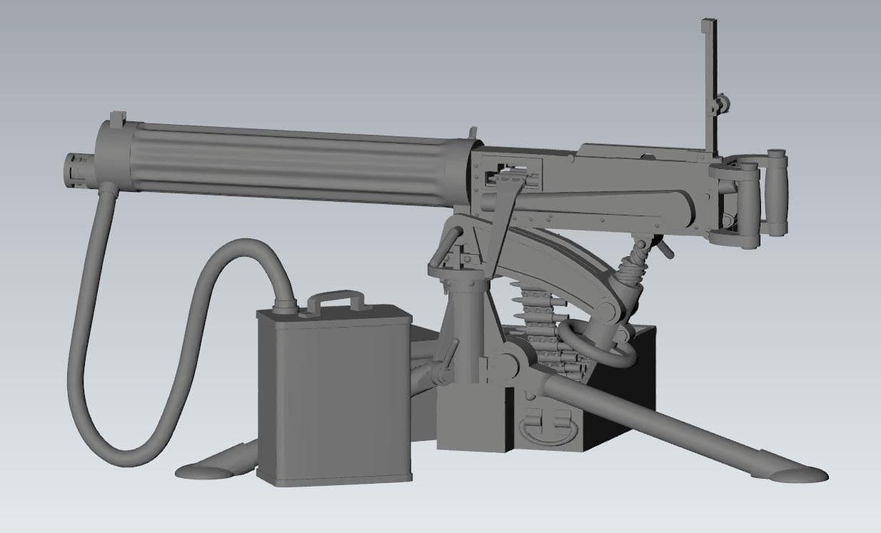 3D Printed British Vickers MMG and Crew - 1:56 Scale Miniatures