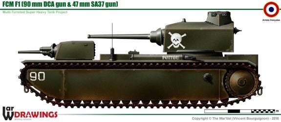 BA Battlegroup fcm-f1-tank Experimental Heavy Tank (France, WW2) Various Scales