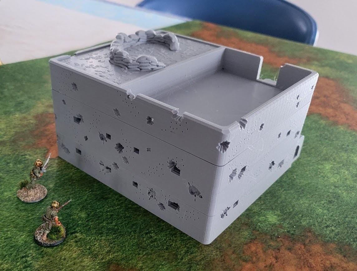 Wargaming Terrain Tarawa Japanese Command Bunker | 3D Printed Miniatures in 1:56 Scale Various Scales