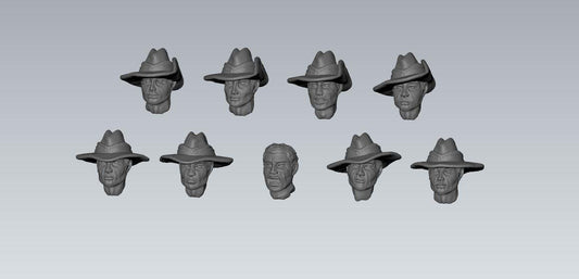 Anzac heads set (18)   | 3D Printed Miniatures in 1:56 Scale Various Scales