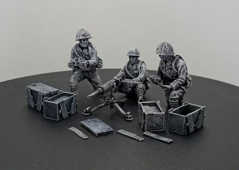 3D Printed Imperial Japan SNLF MMG Type 92 Miniature - 1:56 Scale