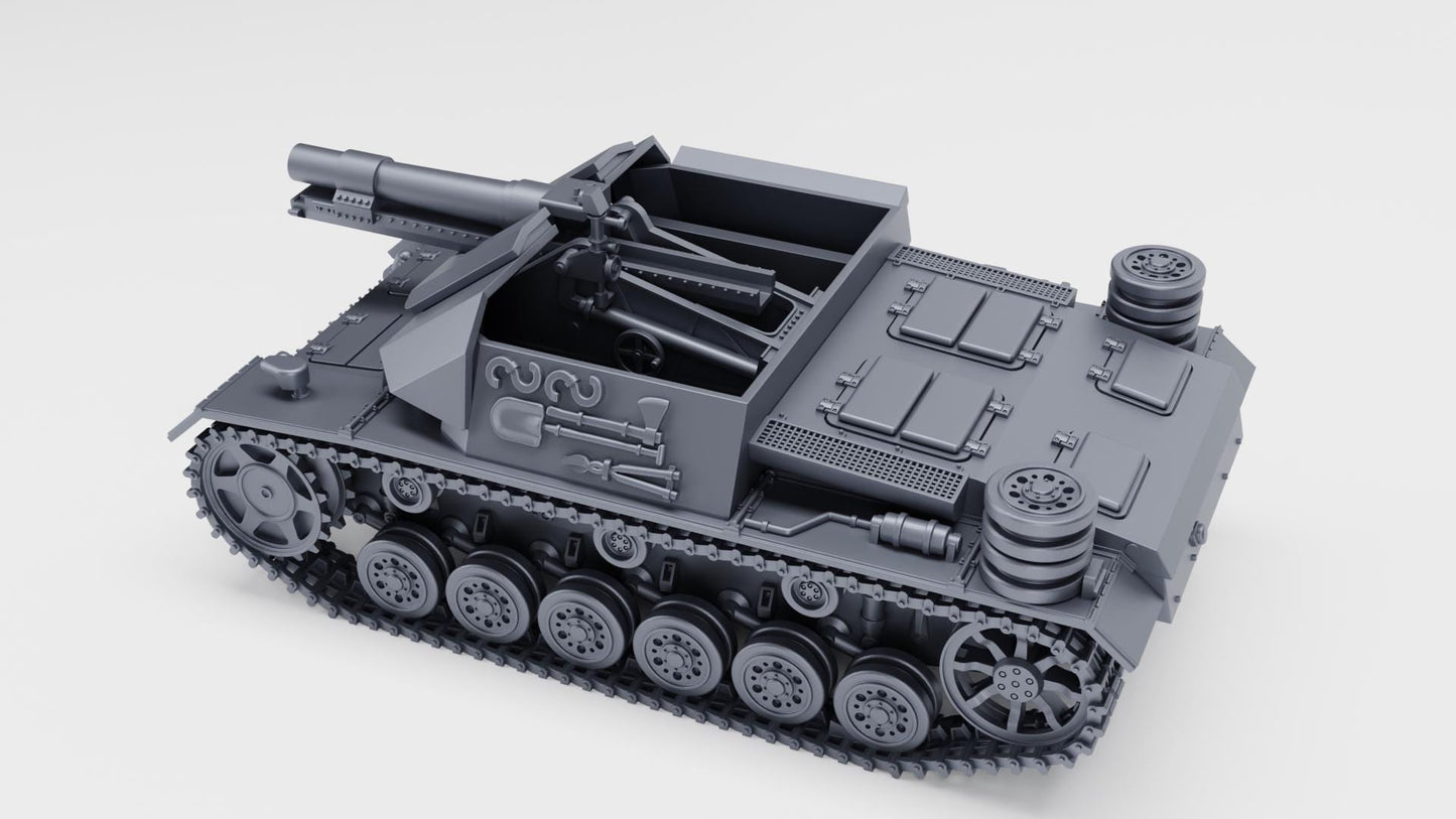 15 cm sIG 33 (Sf) auf Panzerkampfwagen III  (Germany, WW2) Various Scales 3D Printed