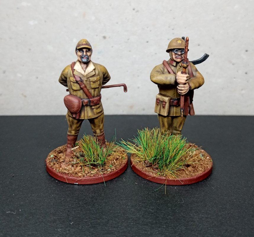 Imperial Japan HQ Officers(4)  | 3D Printed Miniatures in 1:56 Scale Various Scales