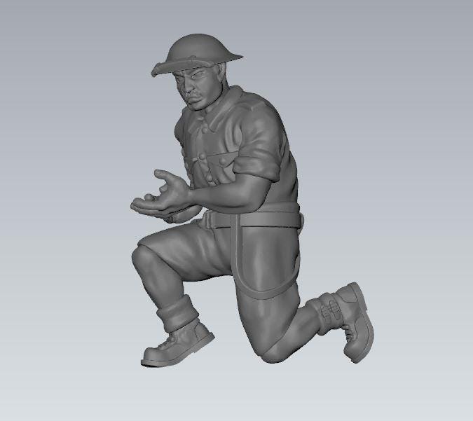 8th army gun crew British (5) | 3D Printed Miniatures in 1:56 Scale Various Scales