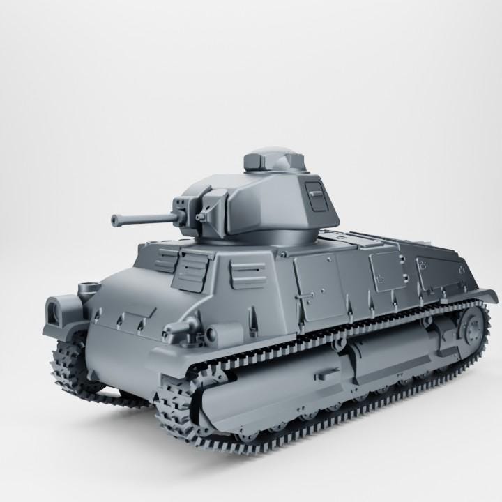 Somua S-35 Tank – French WWII Vehicle, 3D Printed Resin Miniature