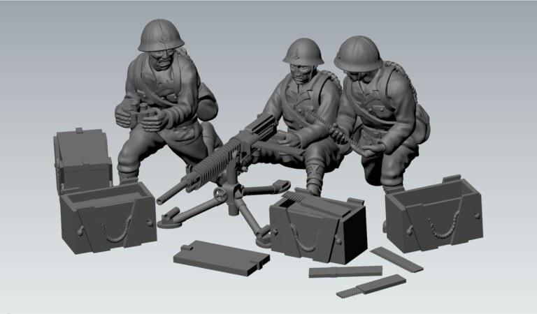 3D Printed Imperial Japan SNLF MMG Type 92 Miniature - 1:56 Scale