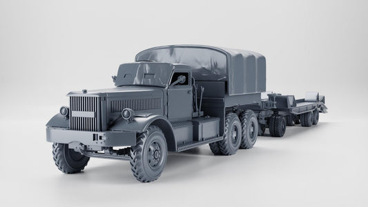 M19 Tank Transporter (US) with m19 Trailer – 3D Printed Resin Miniature | Highly Detailed WWII Vehicle | Multiple Scales