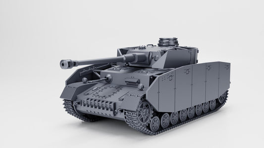 Panzer IV Ausf.H, WW2 German Tank, 1:56 Scale 3D Printed Miniature