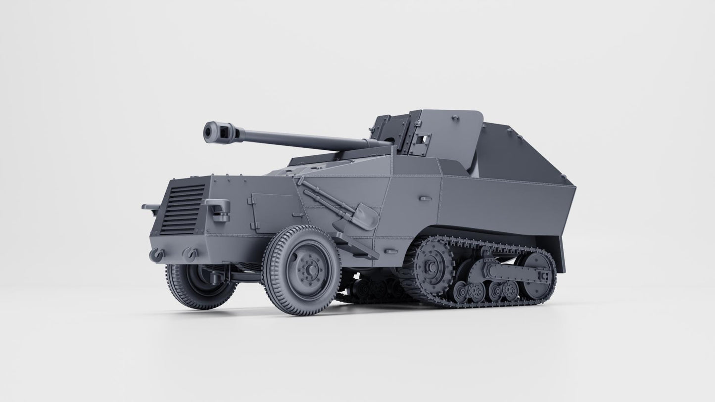 WW2 German PaK40, 21st Panzer Division, 3D Printed Miniature (1:56 Scale)