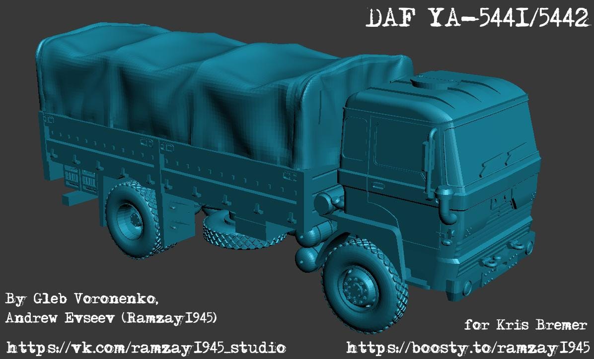 BA Battlegroup Daf Ya 5441-5442 Dutch Coldwar-military-truck (Dutch, Modern ) Various Scales Team Yankee