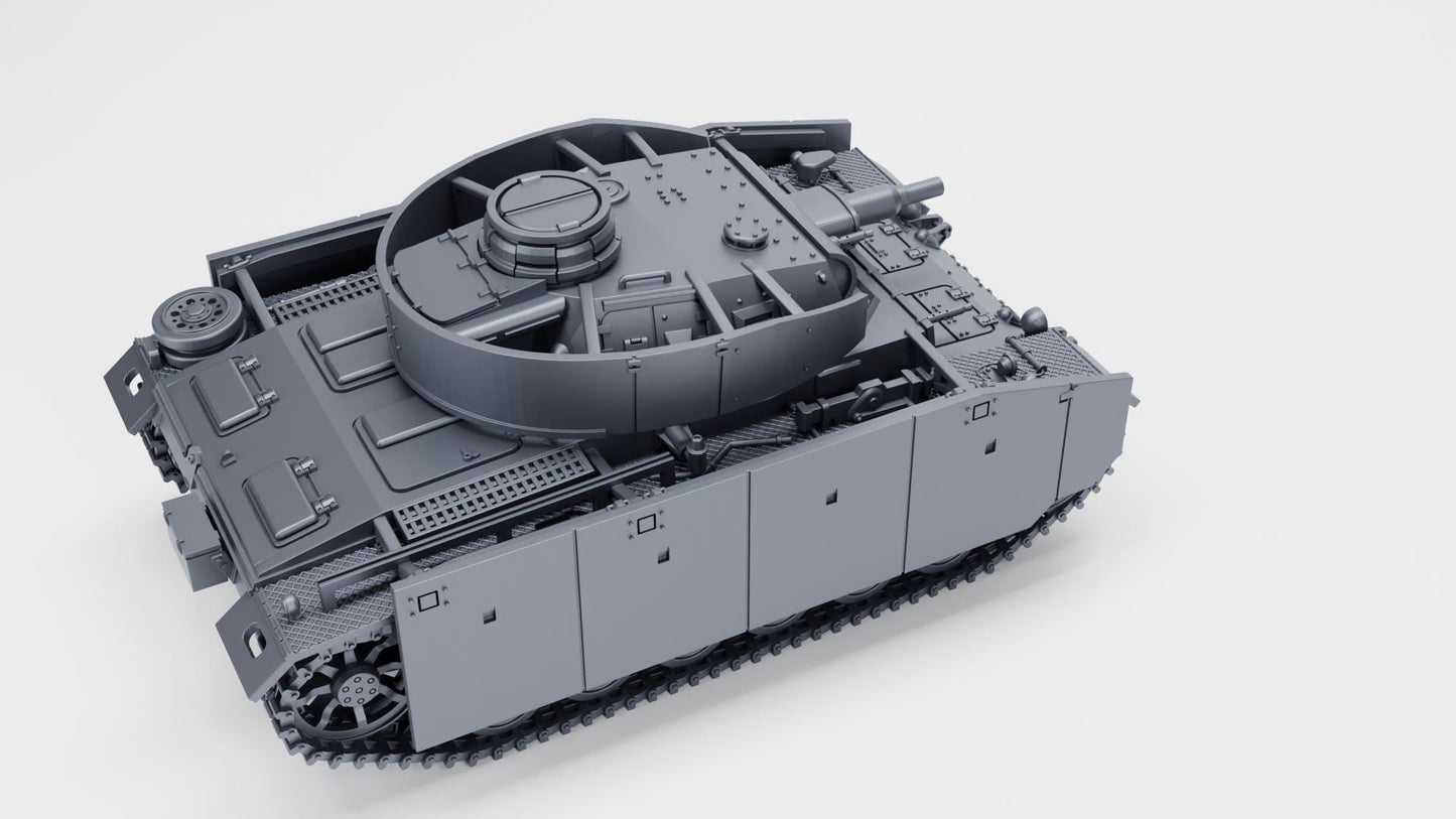 Panzer III Ausf.N, 21st Panzer Division, 1:56 Scale 3D Printed Miniature