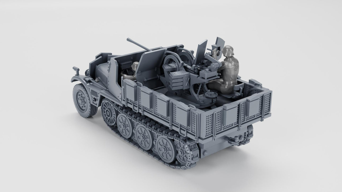 Sd.Kfz.10-5 with 2 cm Flak 38: WW2 German Battlegroup Miniature