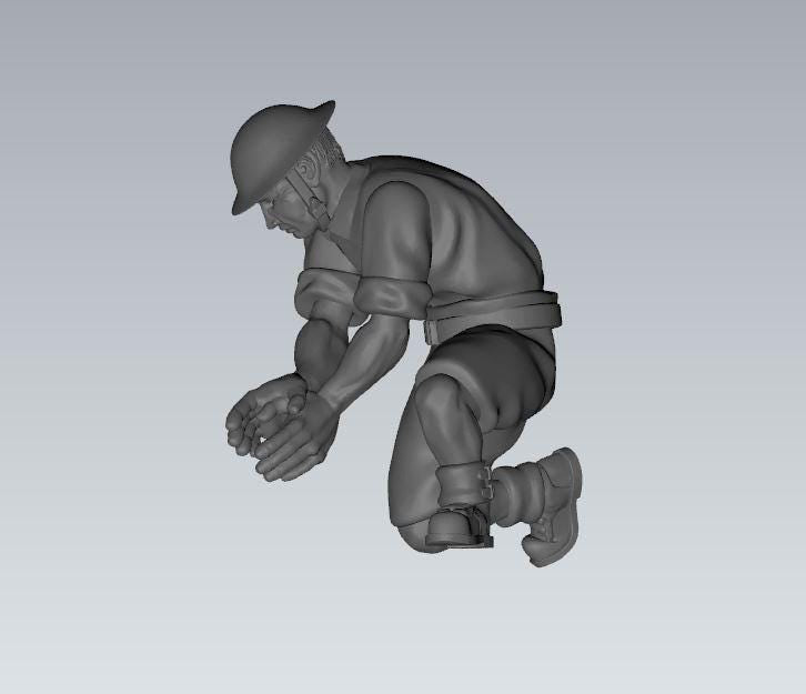 3D Printed British 8th Army Mortar Crew - 1:56 Scale Resin Miniatures