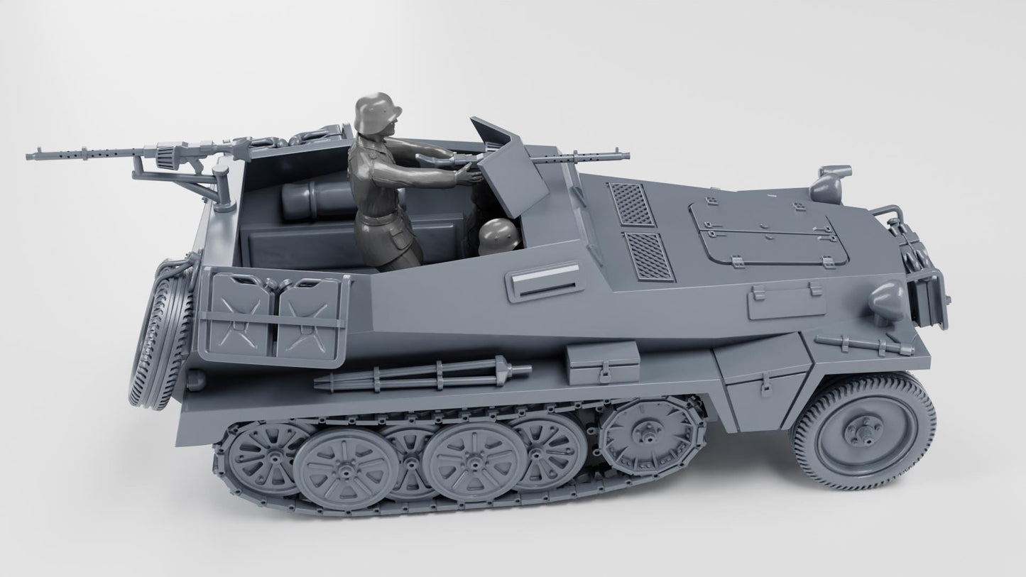 3D Printed WWII Sd.Kfz.250-1 Model - 28mm Tabletop Wargaming