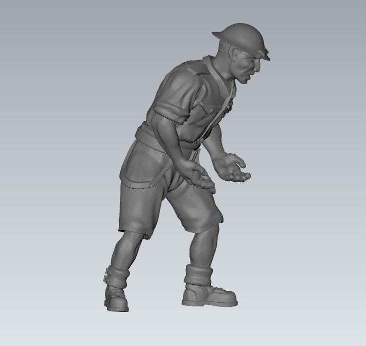 8th army gun crew British (5) | 3D Printed Miniatures in 1:56 Scale Various Scales
