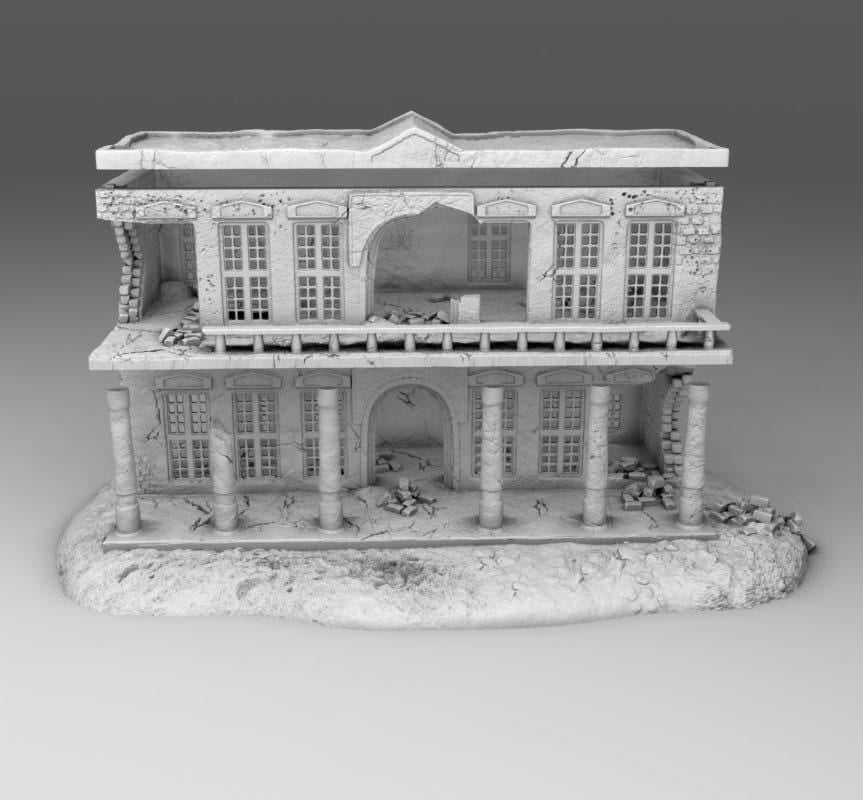 Wargaming Terrain  Damaged Arab Building 01| 3D Printed Miniatures in 1:56 Scale Various Scales