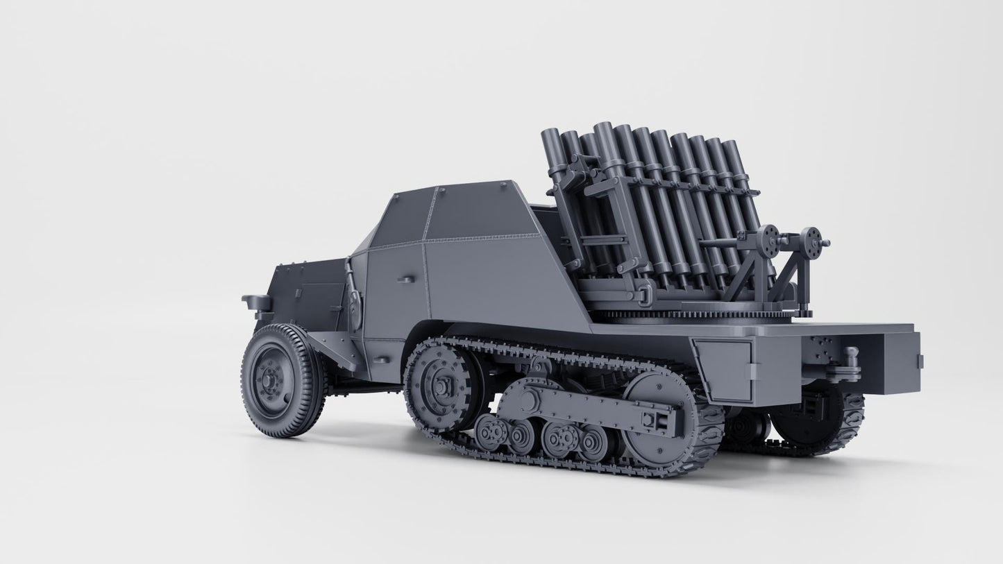 S307(f) Reihenwerfer, WW2 German 21st Panzer Division, 3D Printed Miniature (1:56 Scale)