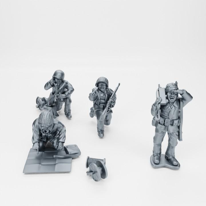WW2 USA Infantry Observers | 28mm Resin 3D Printed Miniatures