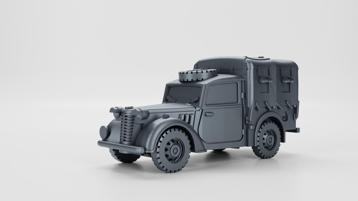 BA Battlegroup Austin Tilly Pick Up (WW2 Commonwealth) 3D Printed Various Scales