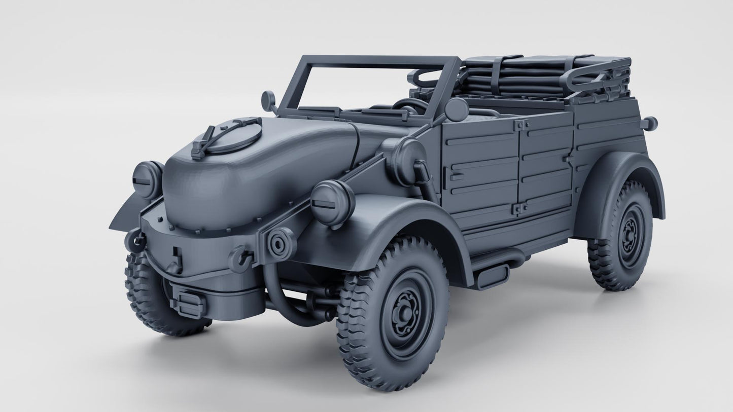 VW Kubelwagen Typ 239 Holzgas (Gas-Generator) (Germany) – 3D Printed Resin Miniature | Highly Detailed WWII Vehicle | Multiple Scales