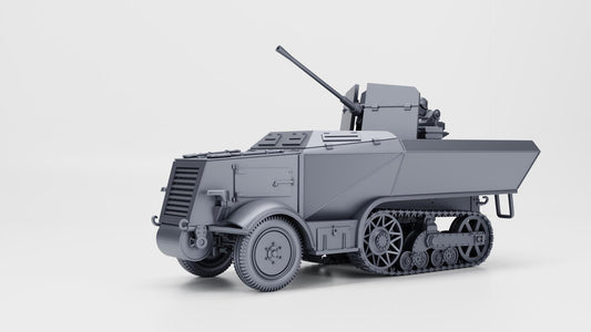 3D Printed Unic U304(f) w/ Flak, 21st Panzer Division (1:56 Scale)