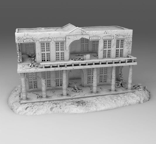 Wargaming Terrain  Damaged Arab Building 01| 3D Printed Miniatures in 1:56 Scale Various Scales