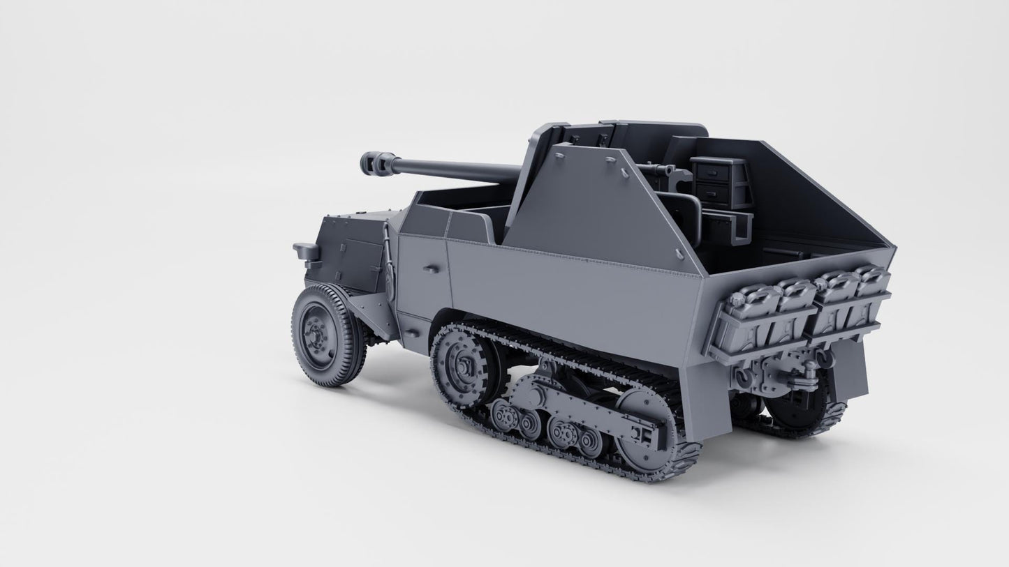 WW2 German PaK40, 21st Panzer Division, 3D Printed Miniature (1:56 Scale)