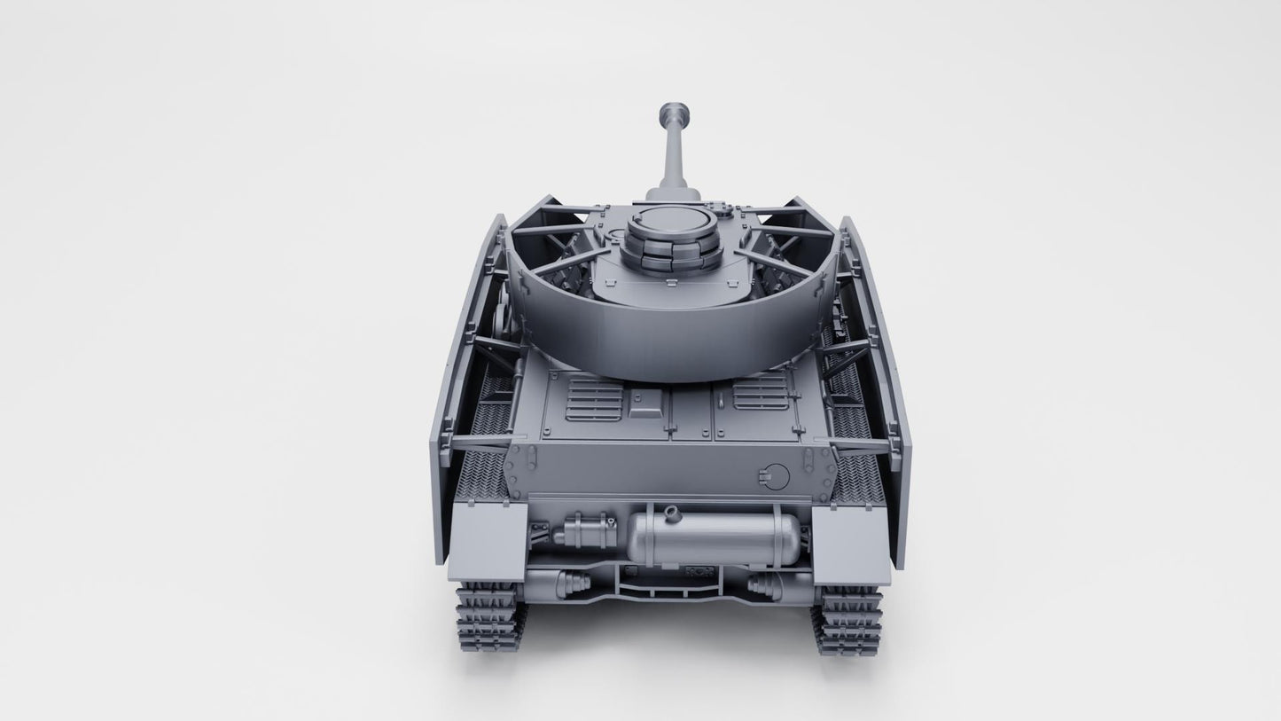 Panzer IV Ausf.H, WW2 German Tank, 1:56 Scale 3D Printed Miniature