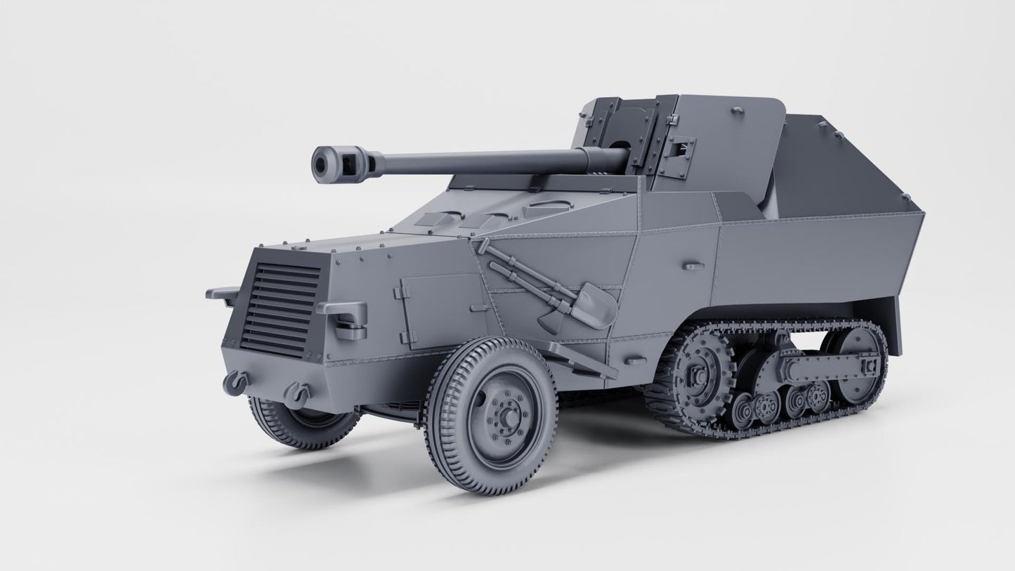 WW2 German PaK40, 21st Panzer Division, 3D Printed Miniature (1:56 Scale)