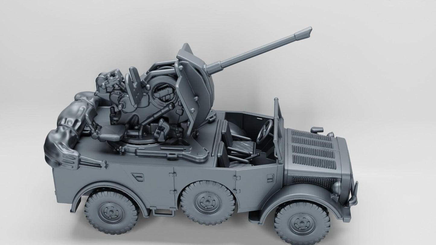 Resin German Horch 1a With 2cm Flak: Afrika Korps Miniature